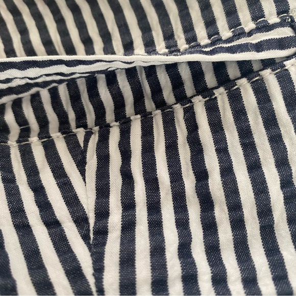 Crown & Ivy Blue and White Striped Seersucker Shorts, Size 12, Pockets - Picture 6 of 8
